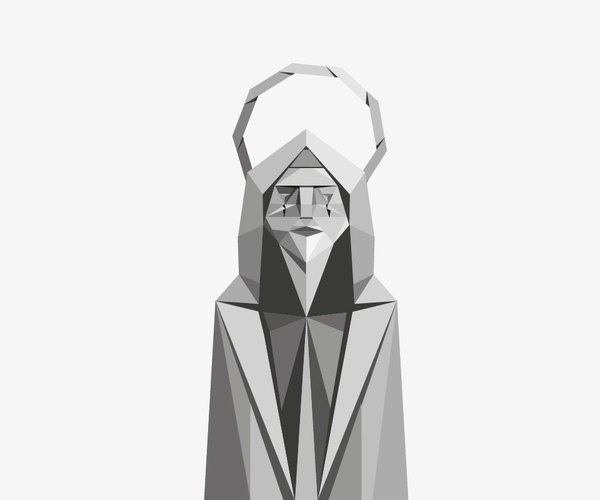 Lucreativo™ Xarly Rodriguez: Polyvirgin #xarlyrodriguez #polygon #illustrator #illustration #blackandwhite
