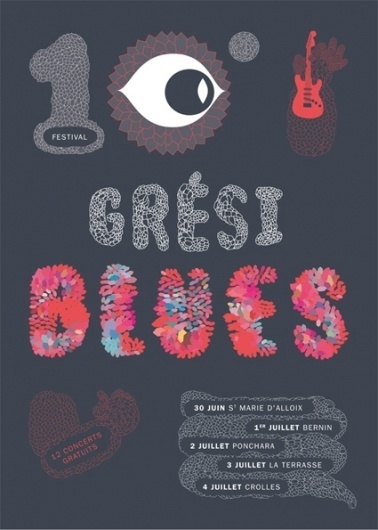 Festival blues Grésiblues : Julie Rousset #illustration #design #poster