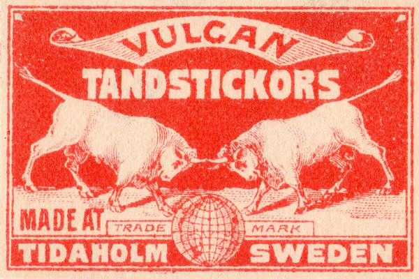 vintage sweden packaging (vulcan) #sweden #branding #print #vintage #matchbook