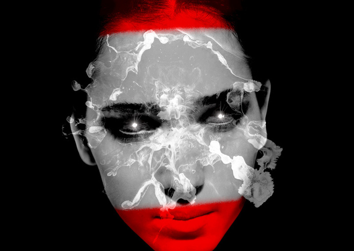 #Dark #Red #Black #Ligjt #Silver #Woman #Face #Eyes