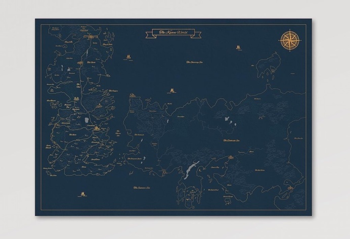 GAME OF THRONES MAP OF THE WORLD POSTER