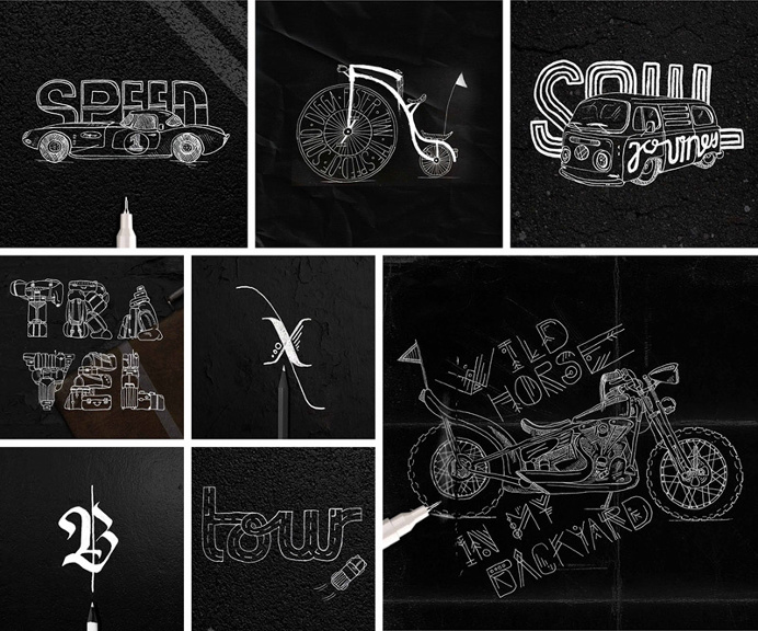 Artistic Typographic Artwork Illustrations