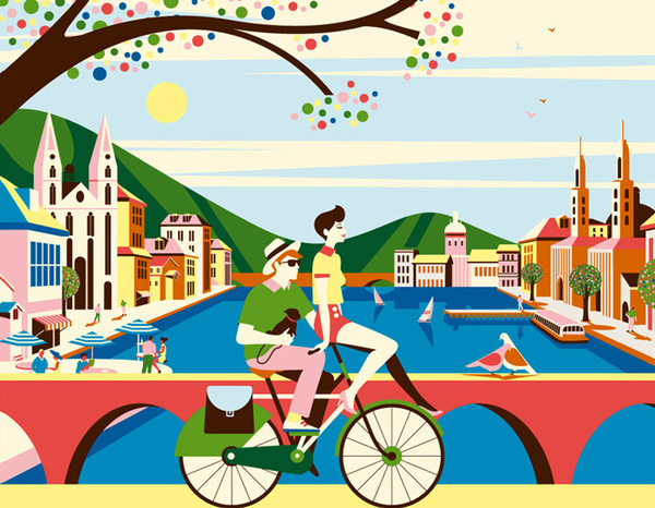 Bucherer #bicycle #color #illustration #biking #bike #green