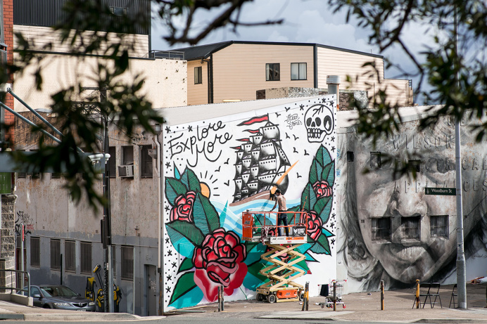 Steen Jones, Mural, Hand painted, Flash