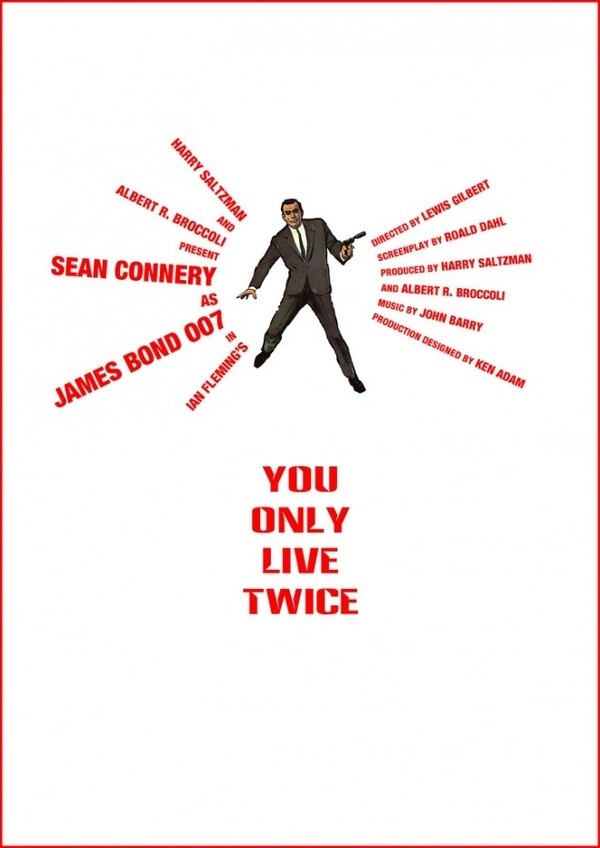 James Bond Movie Posters Redesigned By Owain Wilson #live #you #bond #twice #james #only