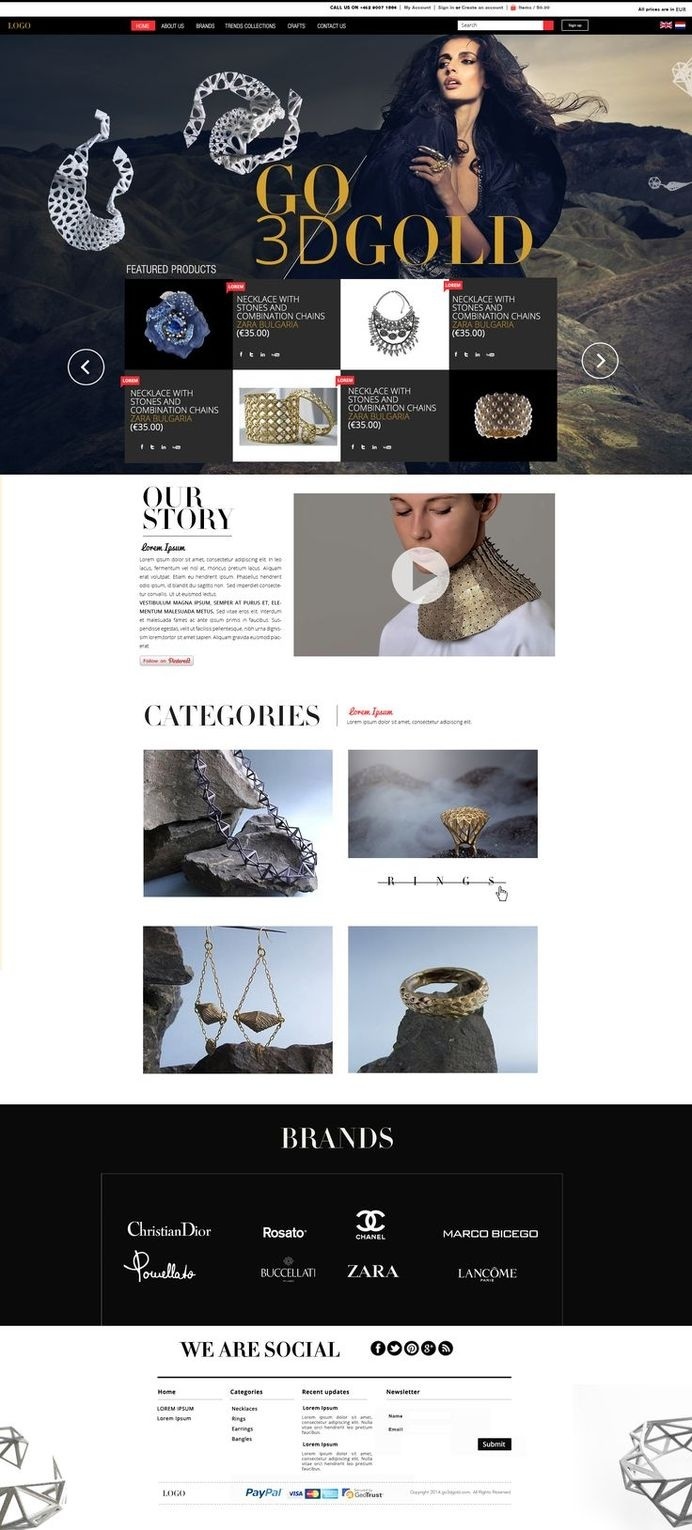 Home page #homepage #design #black #jewelry #fashion #layout #web