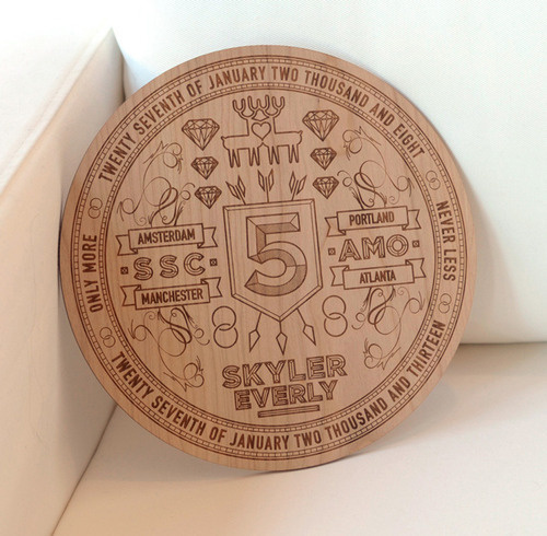 5th Anniversary Laser Etching #inspiration #design #graphic #professional #quality