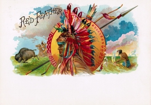 Google Image Result for http://cigarlabelblog.files.wordpress.com/2010/04/indian-red-feather.jpg #cigar #indian #label #feathers