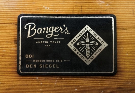 "Banger's" business card #bangers #jinkins #card #print #design #black #curtis