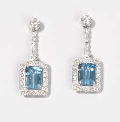 Aquamarine And Diamond Earrings