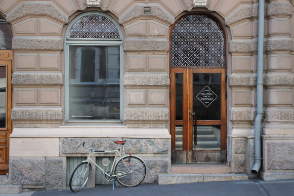 Helsinki FoodÂ Company #pattern #bicycle #sign #display #photography #identity #window #logo