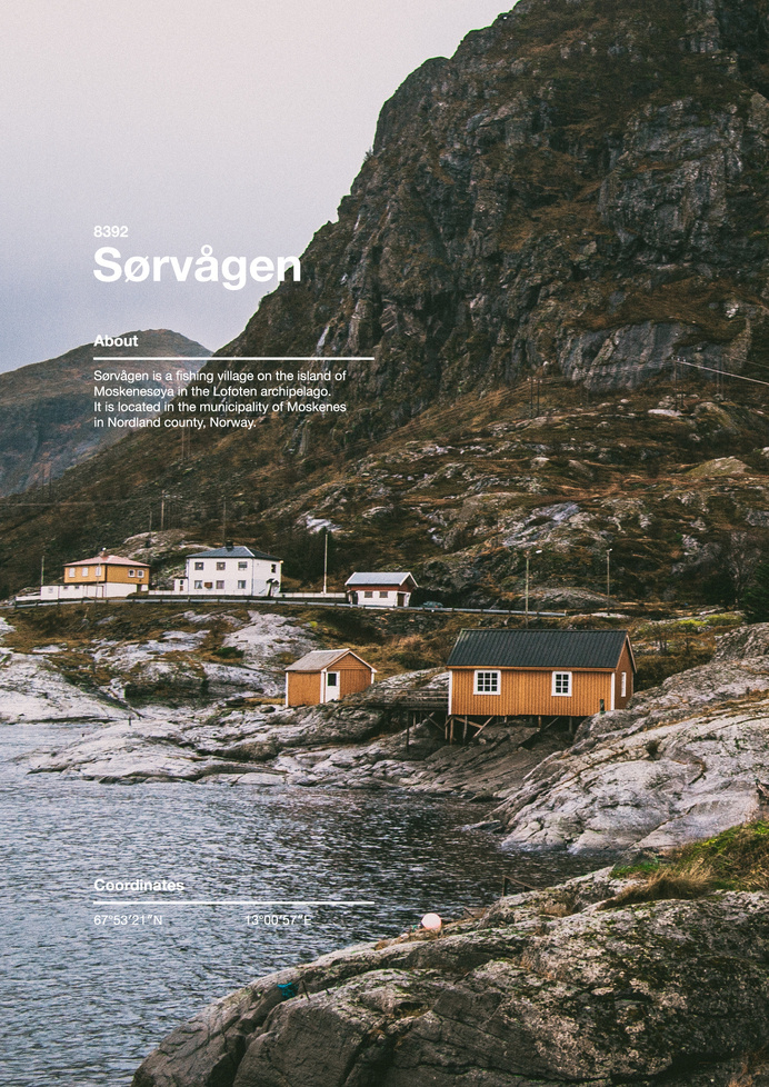 68° N #islands #norway #helvetica #grid #photography #poster #lofoten #layout