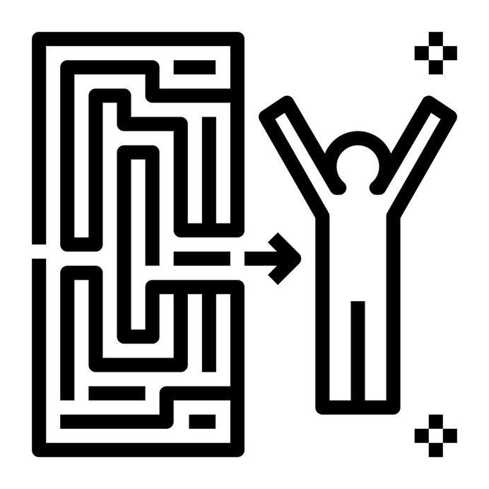 See more icon inspiration related to path, exit, maze, labyrinth, way, success, arrow, man, solved, experience, achievement, goals, people and arrows on Flaticon.