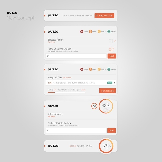 Put.io White Concept by Sencer Bugrahan #dash