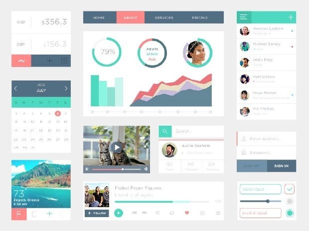 Dashboard inspiration example #240: free_ui_kits_for_designers_05 #dashboard