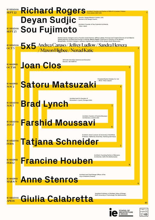 Get Lectured: IE School of Architecture and Design, 2017-18