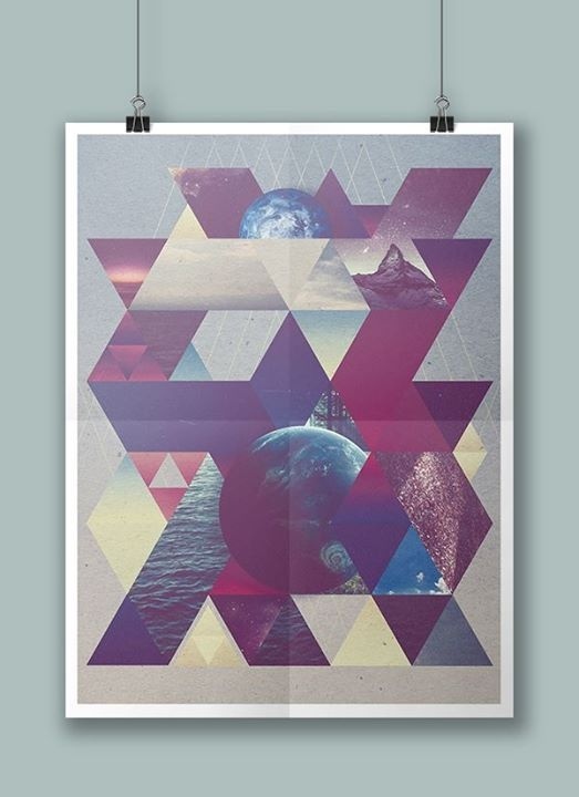 The Galaxy #design #triangles #galaxy #collage #planet #life