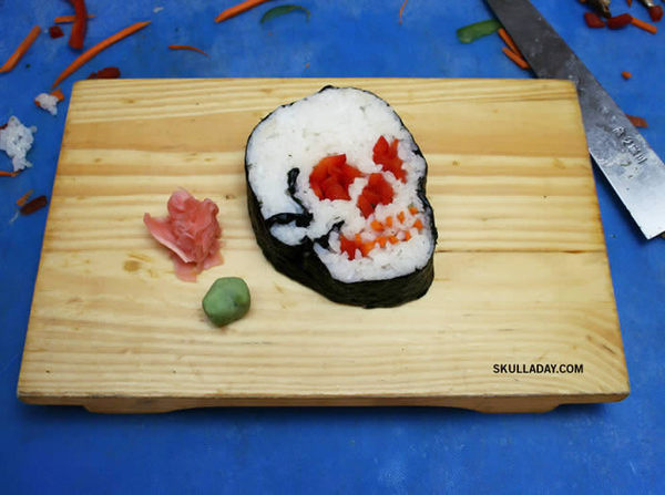 A Sushi skull by Noah Scalin. #sushi #skull #noah #scalin