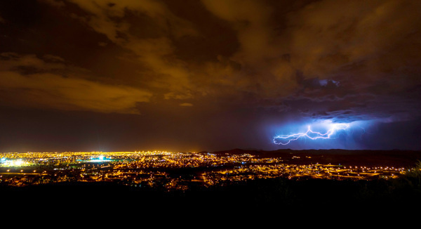 Lightning Crashes_2 #clouds #city #landscape #night #rain #storm #lightning #summer
