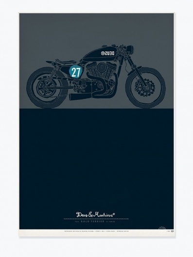 The Bald Terrier V-Twin - Posters #illustration