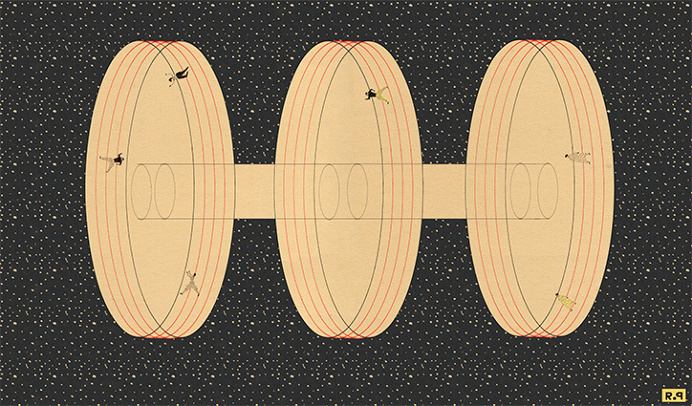space, abstract, shape, circles, geometry