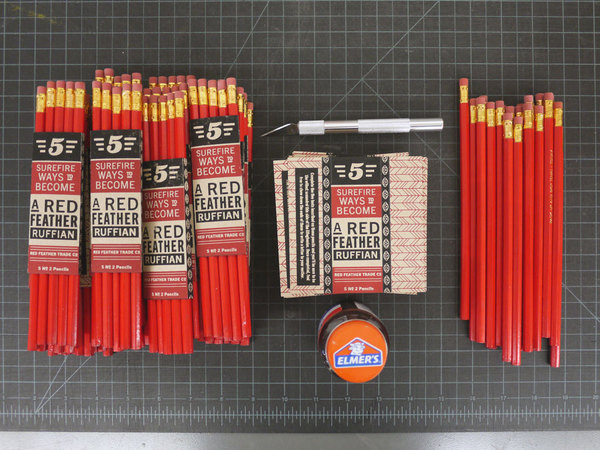 Red Feather Ruffian set #ruffian #red #feather #pencils