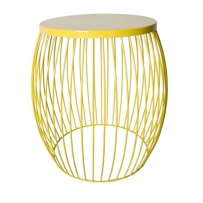 Miami Wire Stool Yellow 44.5cm x 44.5cm x 47cm