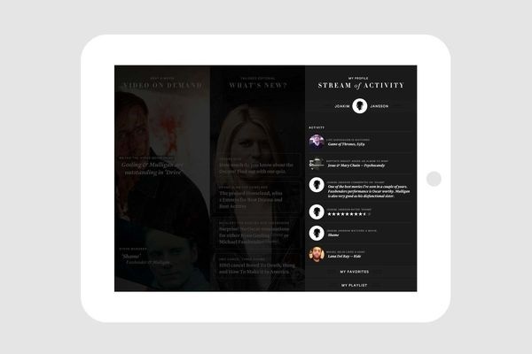 Aspiro — Stream of Activity from friends. Design by Sans Colour. #ipad #web