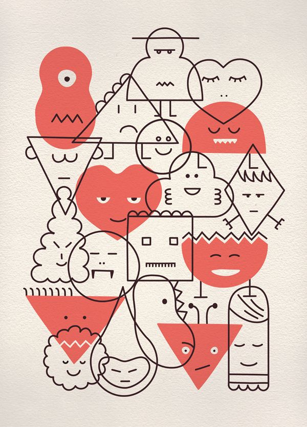 GEOMETRIES - MARC PE #illustration #red #geometries #marcpe