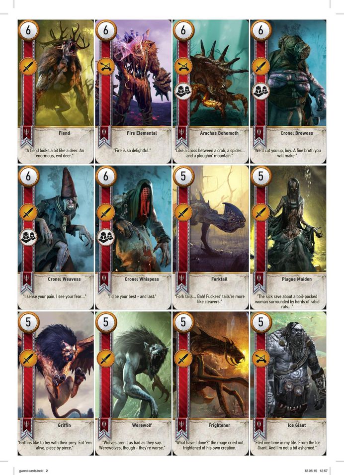 Complete Printable GWENT Cards High Resolution - Album on Imgur