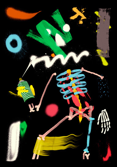 Illustrations by Santtu Mustonen — AGENT PEKKA #form #skeleton #color
