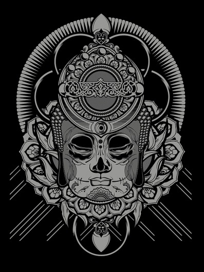Hydro74 Enlightened Series on the Behance Network #white #chica #black #mexican #illustration #and #skull