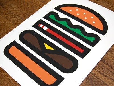 Dribbble - Burger by Aaron Eiland #print #aaron #eiland #poster #hamburger