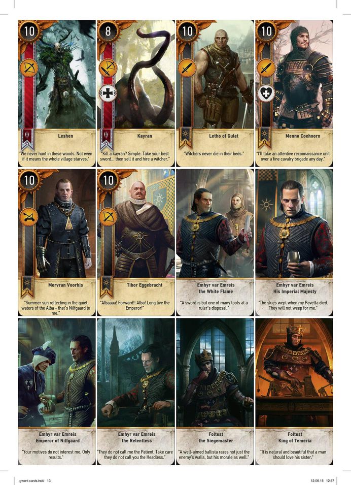 Complete Printable GWENT Cards High Resolution - Album on Imgur