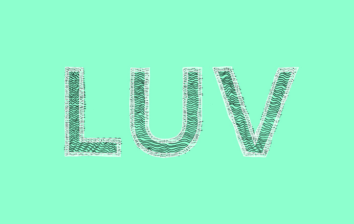Hand-drawn typography from LUV Experiment by Equal Parts Studio