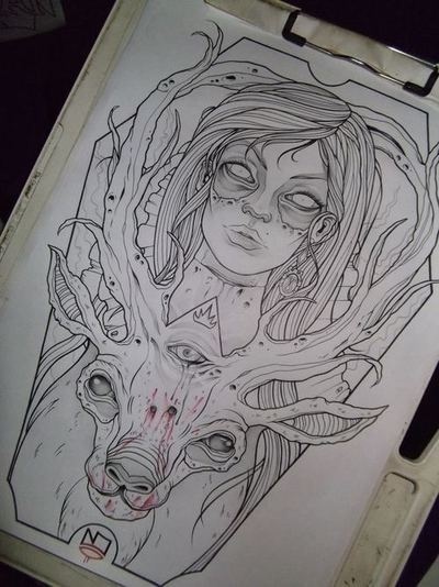 Tattoo design #illustration #color #art