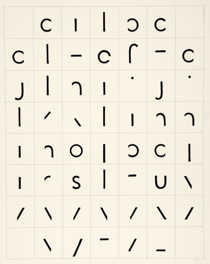 Tauba Auerbach, Lowercase Components, 2005 #charts #typography