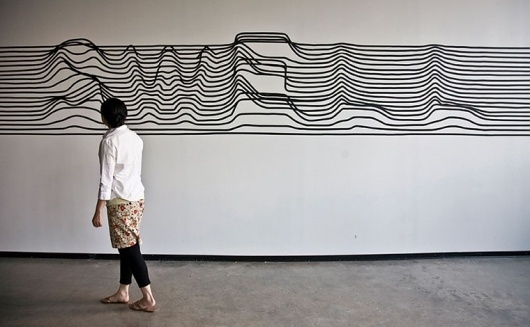 Synoptic Office #white #installation #stripes #black #type #typography
