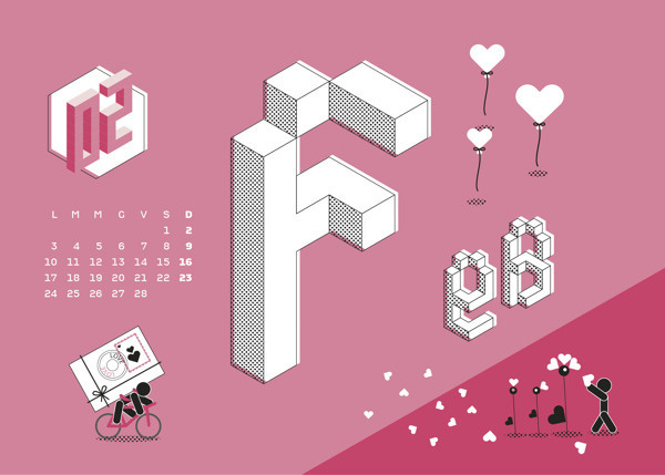 Calendario Algoritmo 2014 on Behance #year #month #calendar #months #calendar2014 #illustration #autumn #2014 #summer #spring #winter