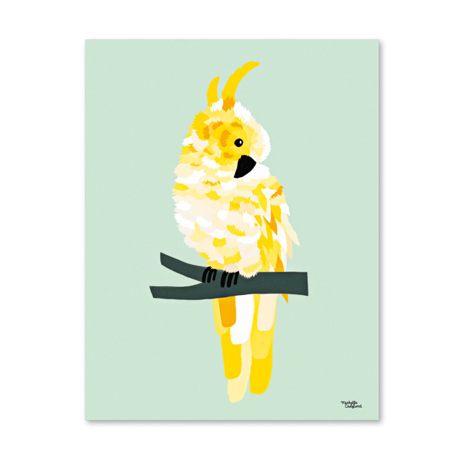#nordic #design #graphic #illustration #danish #bright #simple #nordicliving #living #interior #kids #room #poster #cockatoo #bird #yellow