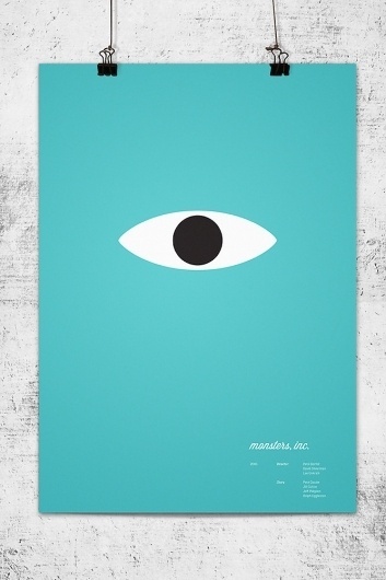 Pixar Characters, Reduced To Their Essence In Simple, Tender Logos | Co.Design: business + innovation + design #simplicity #poster #film #blue #aqua #pixar