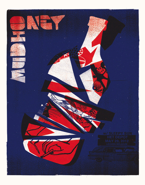GigPosters.com - Sleepy Sun - Mudhoney #gig #screenprint #poster
