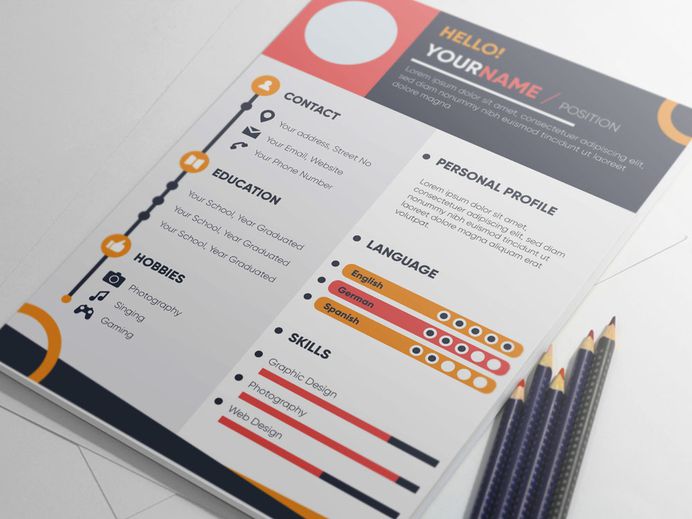 Free Colorful Infographic Resume Template for Job Seeker