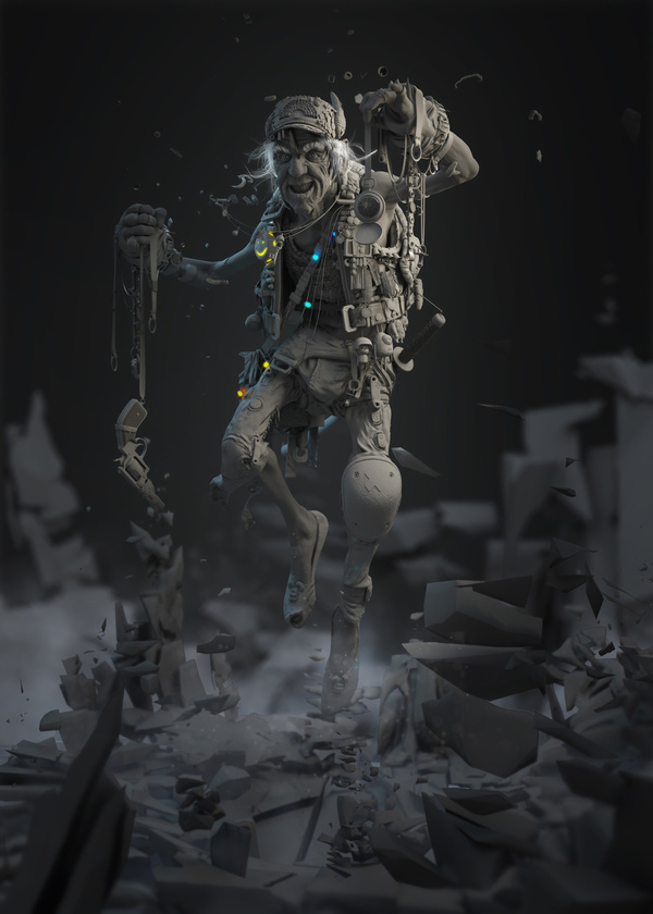 Comicon 2014 |molossus| Domu Cho | Stand by Patrick Evrard | Fan Art | 3D | CGSociety #oldman #3d