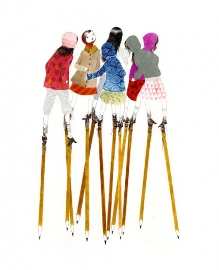 Julie Morstad - BOOOOOOOM! - CREATE * INSPIRE * COMMUNITY * ART * DESIGN * MUSIC * FILM * PHOTO * PROJECTS #illustration #girls #pencils