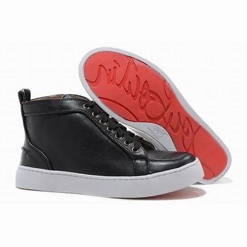 Christian Louboutin Louis High Top Mens Sneakers Black Patent Leather #shoes