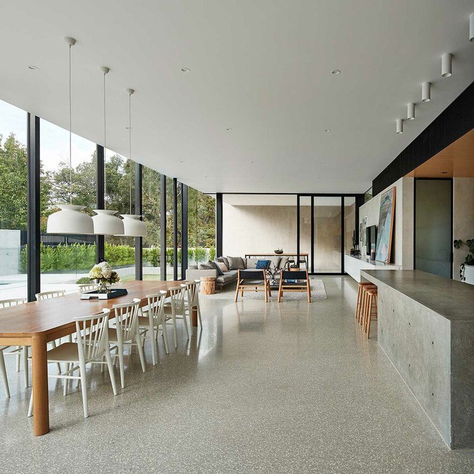 Minimalist Modern House Designed to Expose the Beauty of Raw Concrete