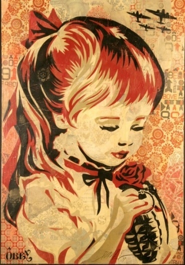 War by Numbers Stencil Collage on Paper - OBEY GIANT #propaganda #faired #illustration #obey #shepard
