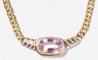 Kunzite And Diamond Necklace