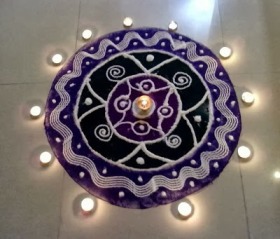 Magic of blue rangoli design